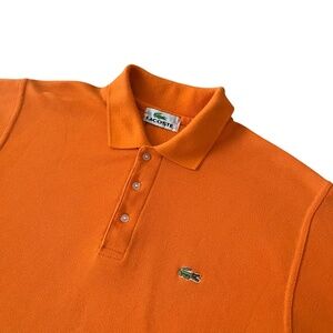 Lacoste Mens Short Sleeve Orange Polo Shirt Size 7 XXL Casual Classic Fit Preppy
